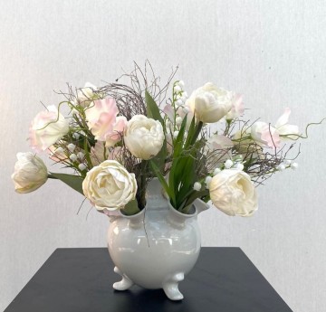 Tulpenvaas met tulpen en voorjaar hoogte 33 diameter 40 10995 1