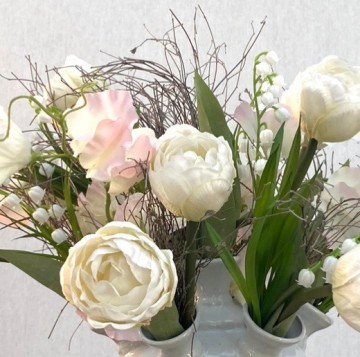 Tulpenvaas met tulpen en voorjaar hoogte 33 diameter 40 10995 2