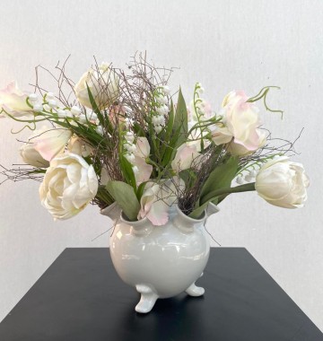 Tulpenvaas met tulpen en voorjaar hoogte 33 diameter 40 10995 5