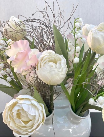 Tulpenvaas met tulpen en voorjaar hoogte 33 diameter 40 11950 4